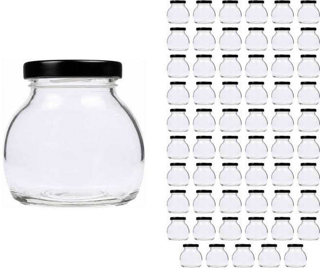 공병상회 다용도 유리병 시리즈 + 러그캡/블랙, 60개, 150ml