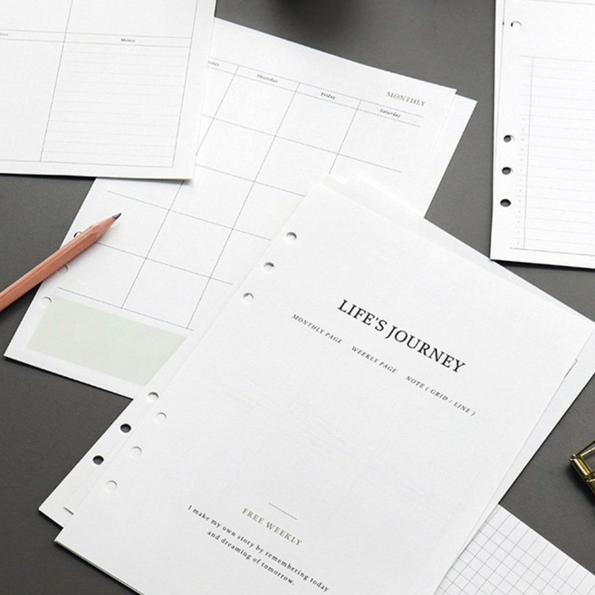 2025년 저니 6공 바인더 A5 다이어리 속지세트 만년형, 02 프리 위클리, 02 프리 위클리, 1개