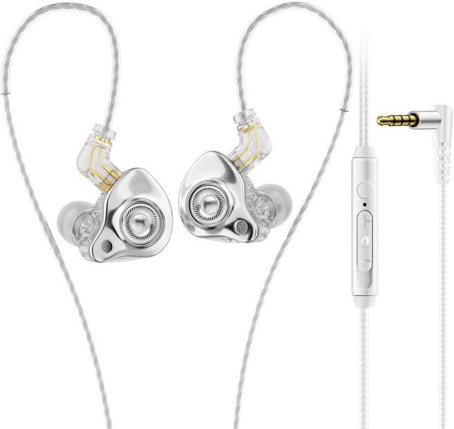 Essager 게이밍 커널형 이어폰 인이어 DD 이어폰, 흰색, 3.5MM