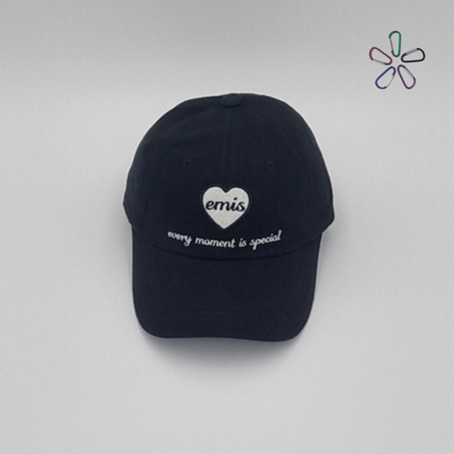 [국내 매장 정품] 이미스 모자 하트 와펜 볼켑 블랙 + 카라비너