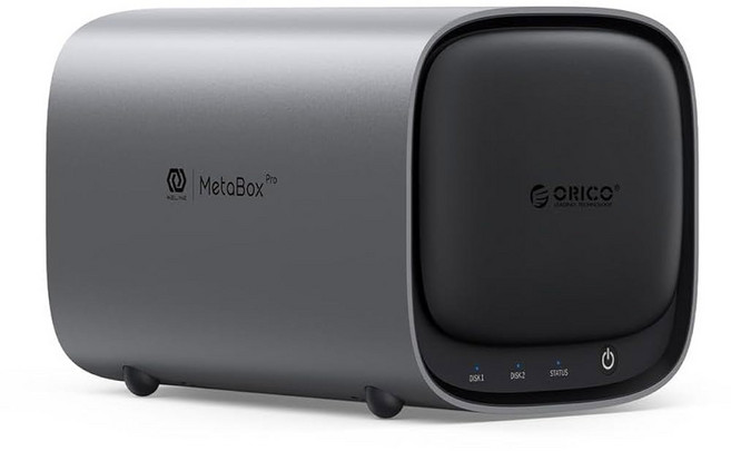 ORICO 네트워크 연결 스토리지 링크 공유 및 원격 액세스 AI 앨범 4K 미디어 라이브러리 HDD 슬롯 * 2 M.2 NVMe SSD 2.5 GbE 메타박스 NAS HS