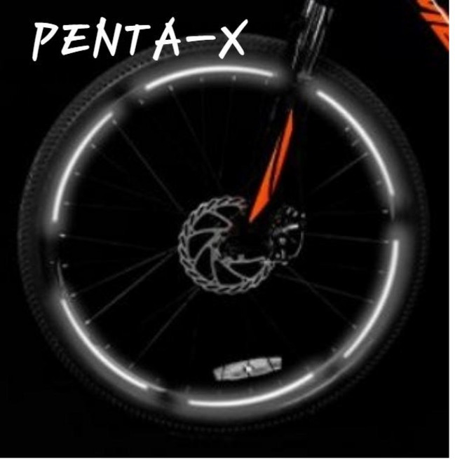 펜타엑스 자전거 휠 반사지 스티커 자전거 한대분량, 3개, 모던화이트