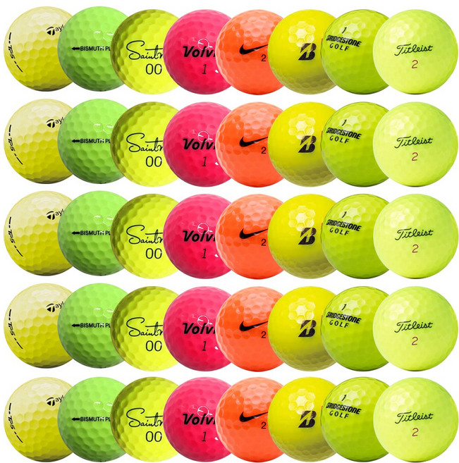 몬트릭스 유명 브랜드 골프공 로스트볼 A+/A/A- 혼합, 1개, 40개입, 색상혼합