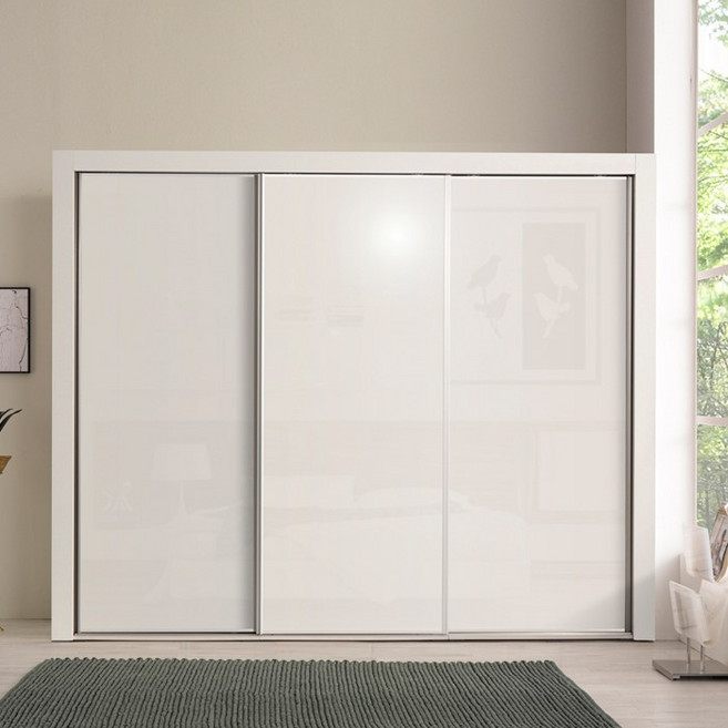 국내제작 직접배송 키높이 클래시 2430mm 슬라이딩 장롱 옷장 이불장 양복장 수납장, 02)화이트(유광)