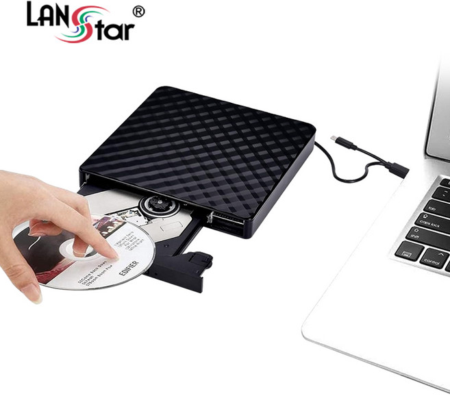 LANstar USB 3.0 A/C타입 외장 ODD DVD-RW LS-EXODD-N, 1개