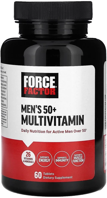 포스팩터 FORCE FACTOR Men's 50+ Multivitamin 60 Tablets, 포스팩터 FORCE FACTOR, Men's 50+ M, 1개 - 쿠팡