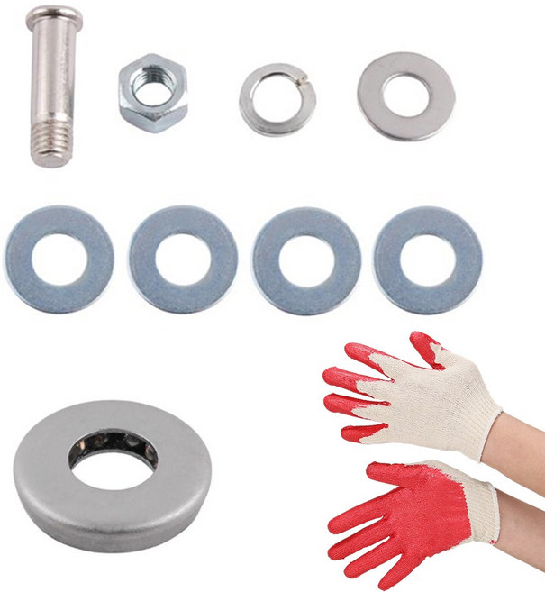 [티이디몰 3종세트 무료배송] 현관문 피벗힌지 수리세트+베어링1개+작업장갑1개, 1세트