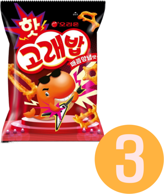 고래밥 핫 매콤양념맛, 118g, 3개