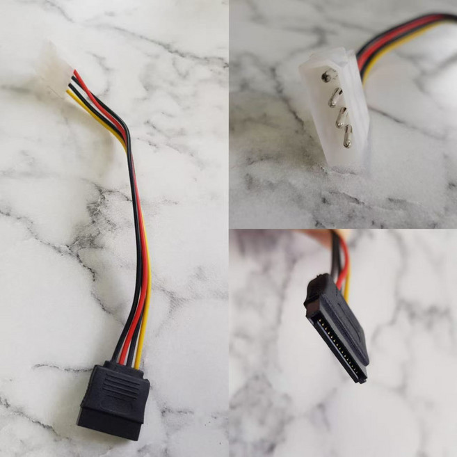 사타 전원 케이블 SATA IDE 전원 변환 케이블 IDE to SATA, 21.5cm, 1개