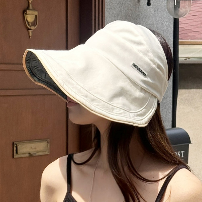 여성 챙넓은 모자 햇빛가리개 자외선차단 와이드 돌돌이 썬캡