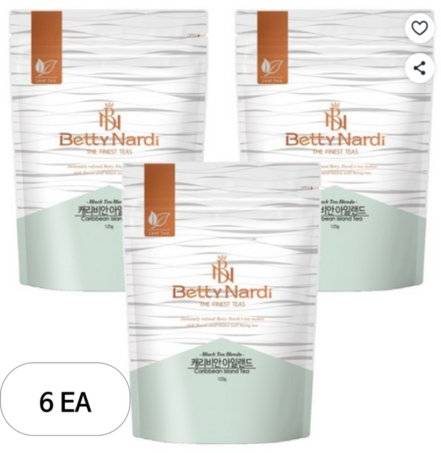 베티나르디 캐리비안 아일랜드 지퍼백, 125g, 6개, 1개입