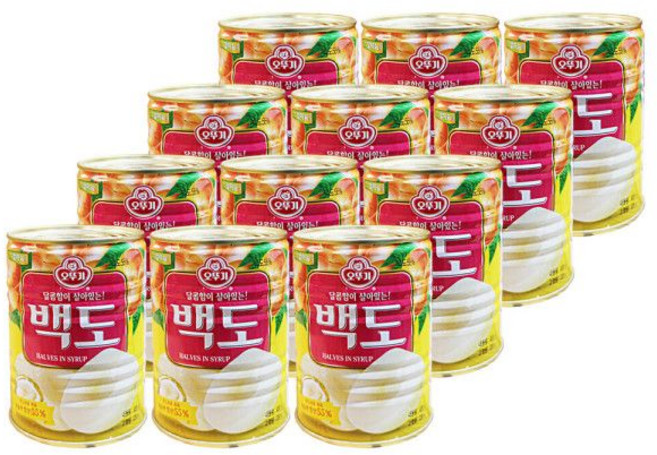 오뚜기 백도 반절 400g 12개 통조림 과일
