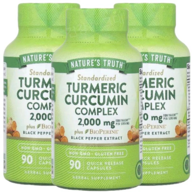 네이처스트루스 튜메릭 터메릭 강황 커큐민 90캡슐 3개 Turmeric Curcumin, 90정 - 쿠팡