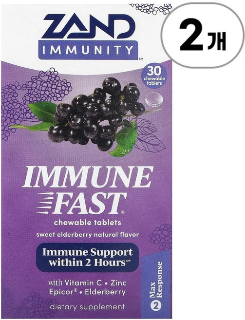잰드 이뮨 패스트 엘더베리 츄어블 Zand Immune Immune Fast Elderberry 30정, 2개 - 쿠팡