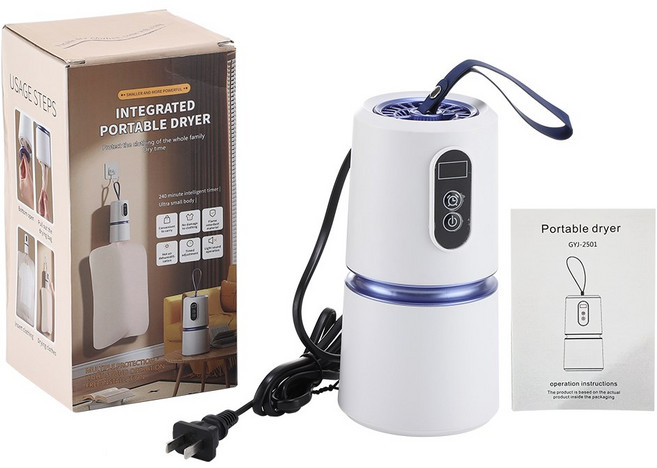 전기 의류 건조기 여행용 가정용 휴대용 (가벼운 옷용) 세탁 220V 드라이백, US Plug