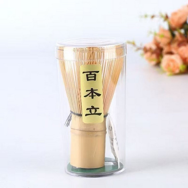 天然純竹百本立抹茶茶筅 日式茶道專用茶刷, 1個, 百本立