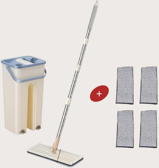다알리아 협소한 공간 노터치 원룸 청소 가벼운 밀대 세트 걸레 4개입, 1개