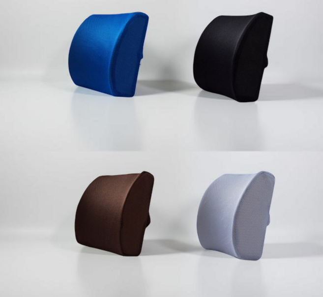 바디메타 요추 전만 메모리폼 허리쿠션 사무용 의자 등받이 차량용 쿠션, 블랙