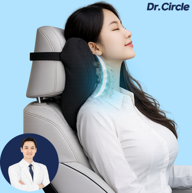 닥터써클 차량용 목쿠션 자동차 목베개 운전석 헤드레스트 목받침 헤드 쿠션, 1개