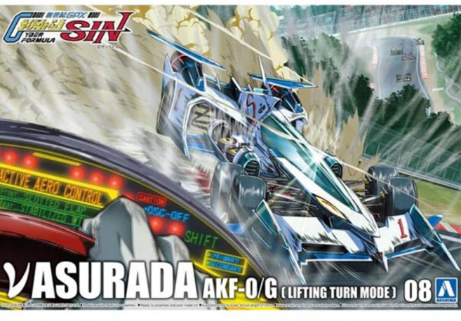 아스라다 아오시마 05910 1/24 사이버 포뮬러 SIN 아수라다 AKF-0/G 리프팅 턴 모드 레이싱 차량 자동차 장, 1개