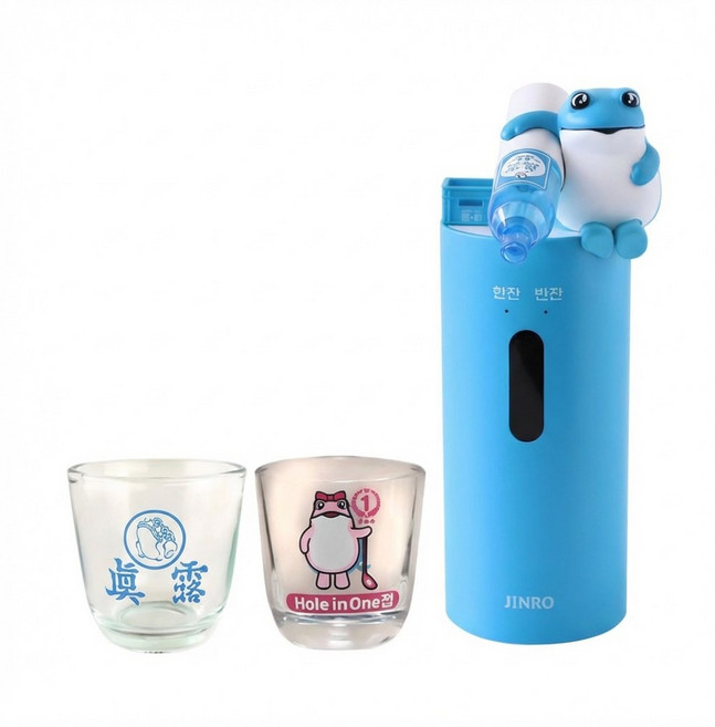 보프렌즈 진로 소주 디스펜서 + 소주잔 2p 세트, 1개, 디스펜서(혼합 색상) + 소주잔(랜덤 발송)