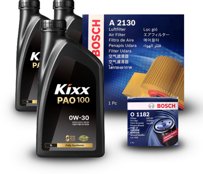 i30 (FD) 1.6 가솔린 엔진오일세트 킥스 파오100 0W30 (PAO100) (구) 파오1, 킥스 PAO100 0W30 엔진오일세트