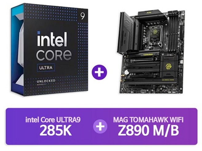 (INTEL) Ultra9 프로세서 285K 정품박스 + MSI MAG Z890 토마호크 WIFI (결합상품)