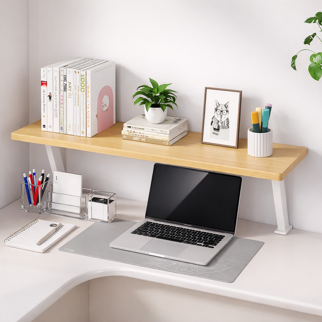 익스오더 데스크탑 무타공 다용도 테이블 확장 선반, 1단, 메이플
