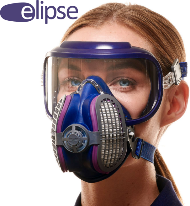 GVS 일립스 인테그라 고글일체형 방진마스크 방진특급+탈취 P100 목공 시멘트 용접, 네이비, 1세트