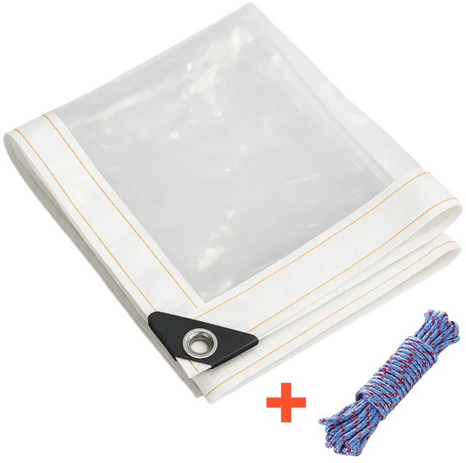 데일리코브 투명 비닐천막 비닐막 현관 창문 베란다 바람막이 방풍 방한 방수 가림막 + 로프증정