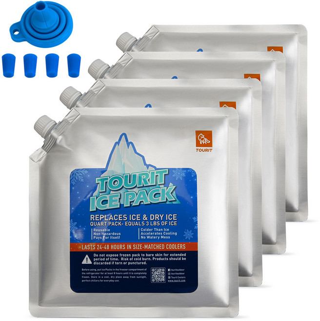 TOURIT 다회용 보냉 아이스팩 캠핑 필수, 4개, 1개