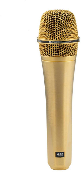 德律風根 Telefunken M80 專業級 動圈式 麥克風 - 演唱 直播 台灣公司貨 (贈夾頭/皮革收納袋), 消光金