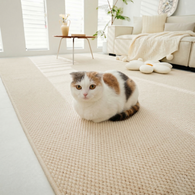 필 바이브 고양이 스크래쳐 매트 카페트 색상별 대중소형 긁힘방지 발톱케어, 1개, 베이지