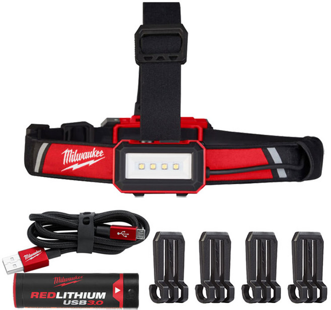 밀워키 L4 HLRP-301 충전 콤팩트 헤드랜턴, 1개