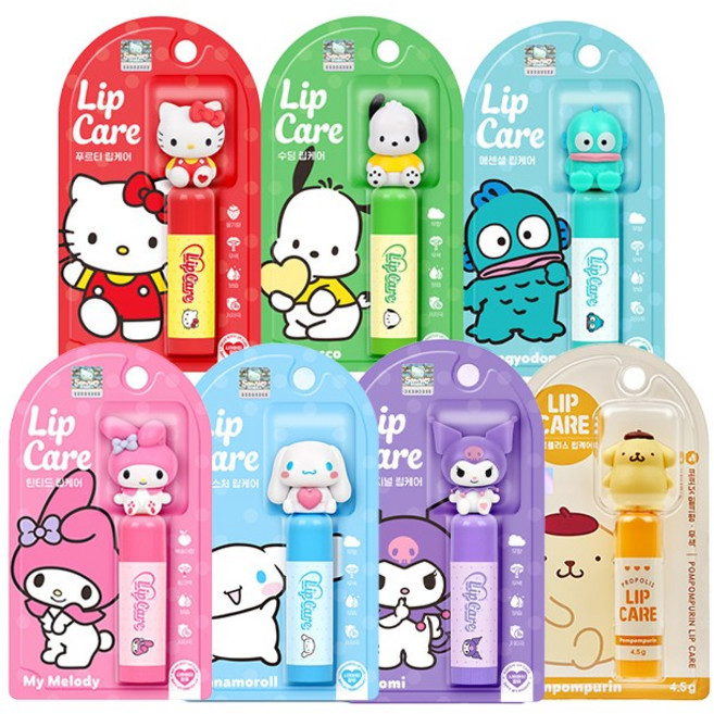 [1+1] 산리오 캐릭터즈 피규어 립케어 세트+오뚝이(사은품) 세트, 1세트, 4.5g, 마이멜로디+시나모롤+오뚝이