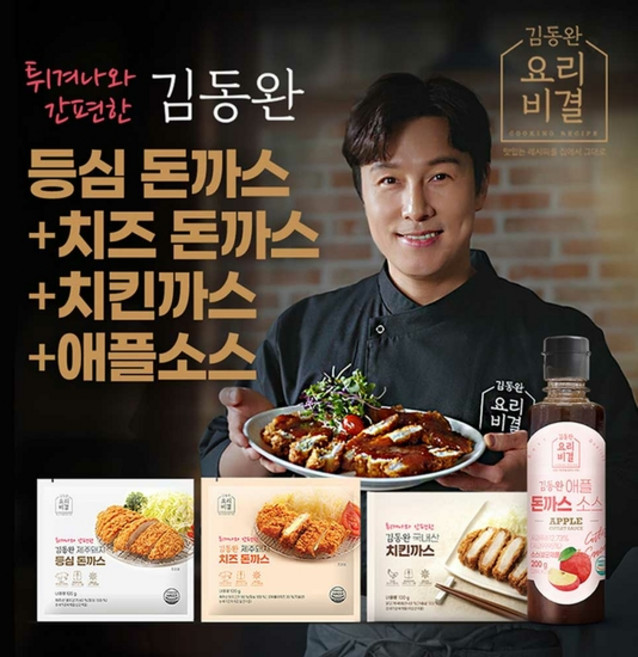 김동완 돈까스 10팩(등심4팩+치즈2팩+치킨4팩)+소스1병(200g), 1세트, 1.12kg