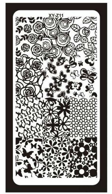 네일 템플릿 기하학 스탬핑 플레이트 꽃 스트라이프 디자인 스탬프 액세서리 얼굴 이미지 도구 매니큐어용 1 개, 1개