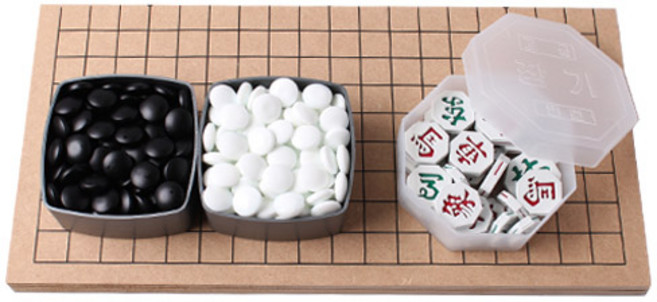 국산정품 15mm 바둑판 세트 장기판 세트 바둑알 장기알 모두 포함 40년 전통 국내생산 케이스 포장 교육용 입문용 기원용 보드게임, 15mm 바둑판장기판세트, 1개