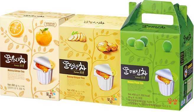 꽃샘 액상차 포션 3P (유자차+생강차+매실차)