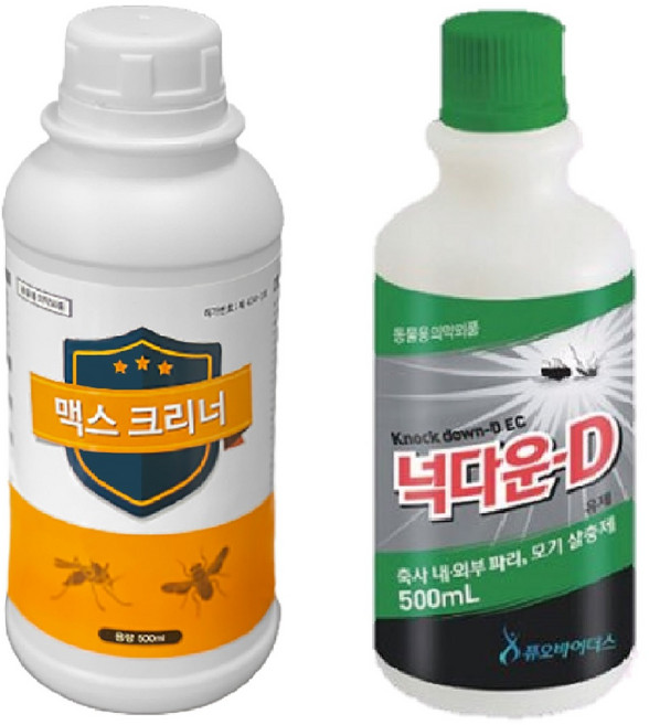 넉다운-D 500ml +맥스크리너 500ml 모기 파리 축사 사용가능, 1개