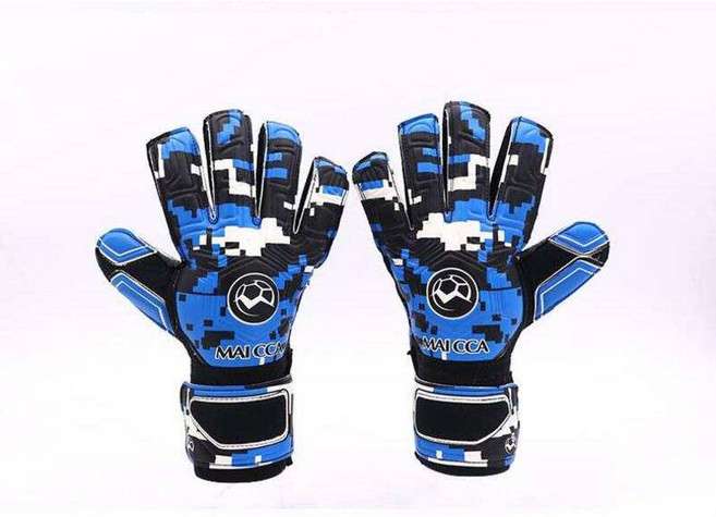 성인 골키퍼 장갑 두꺼운 라텍스 미끄럼 방지 축구 경기 훈련 손가락 보호 키트, 파란_Size 8