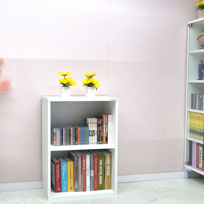 드림퍼니처 심플696 깊이30cm A4화일 2단 책장 책꽂이 공간박스 피규어 장식장 진열장 다용도 수납장 소품 정리함 틈새장, 심플696 깊이30cmA4화일가로50cm2단 화이트