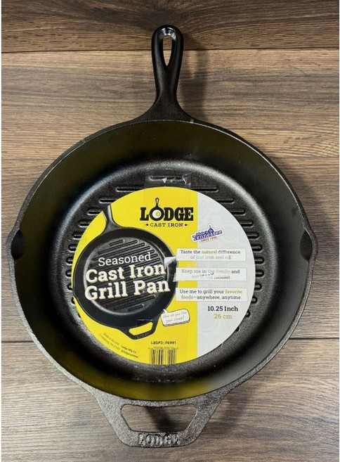 Lodge 圓型橫紋鑄鐵煎鍋 牛排鍋, 1個, 10.25吋