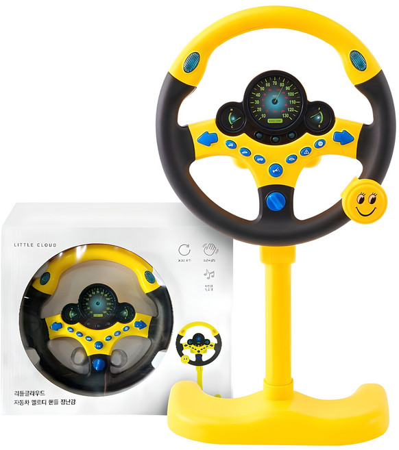리틀클라우드 자동차 멜로디 핸들 장난감, 노랑, 1개