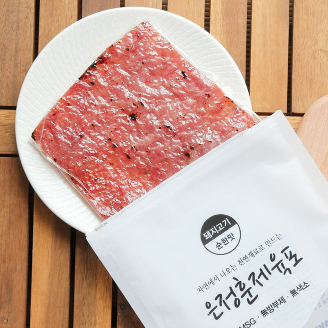 무첨가 한우 한돈 부드러운 수제 육포 술안주 저염 아기 단백질간식 순한맛 매운맛, 03_소고기훈제육포 100g (순한맛), 1개, 100g