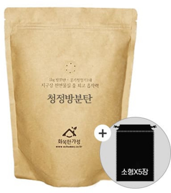 차량 집안 냄새제거 야자활성탄 방분탄 +부직포주머니 5장 세트, 1세트, 500g