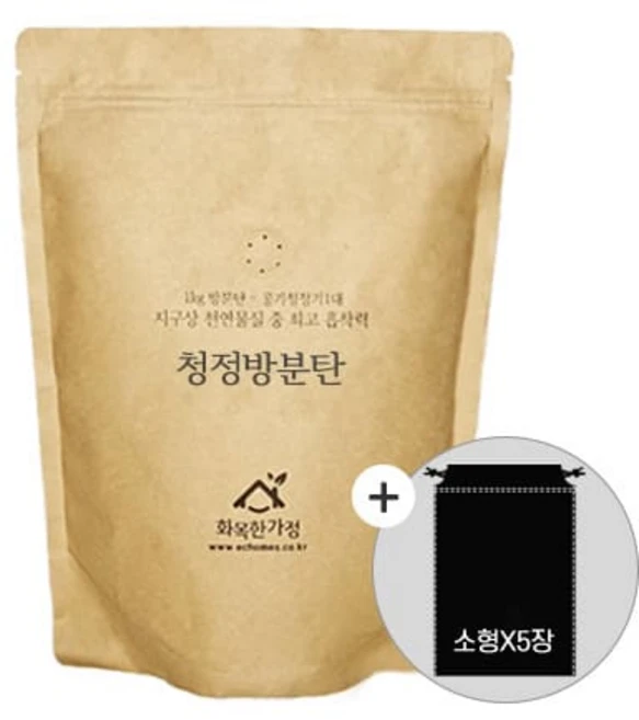차량 집안 냄새제거 야자활성탄 방분탄 +부직포주머니 5장 세트, 1세트, 500g - 쿠팡