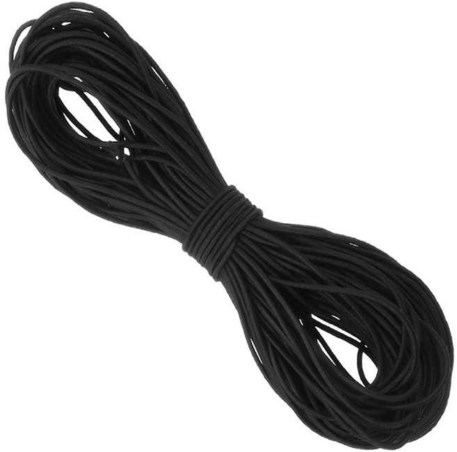 이음모음 둥근 칼라 고무줄 직경 2/3/4/mm 길이 400cm, 1개, 블랙3mm