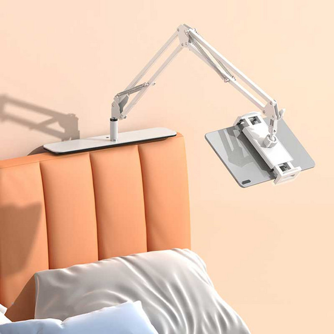 르미나인 탄소강 휴대폰 태블릿 아이패드 갤럭시 침대 쇼파 누워서거치대 스마트폰 견고한 틈새거치대 튼튼한 자바라 거치대 관절형 집순이 집콕템 연휴집콕템 부모님선물 어버이날선물, 1개