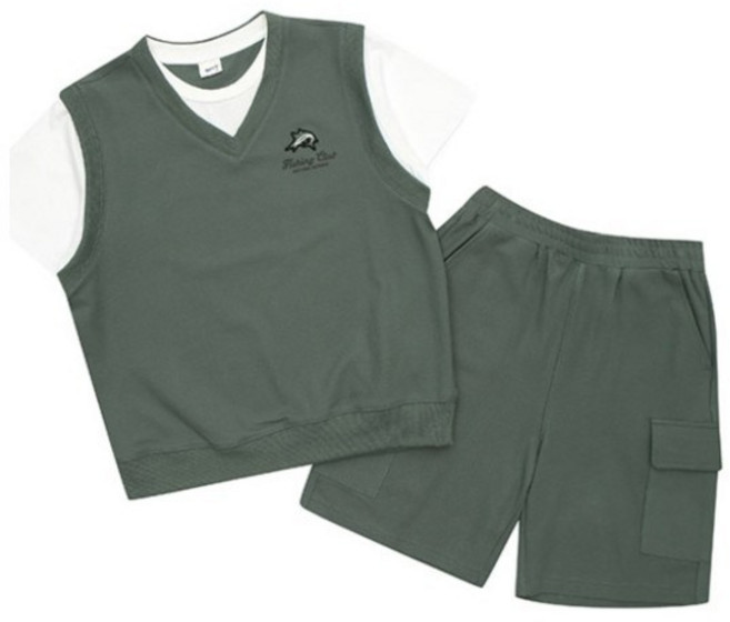 [에스핏] 주니어 아동 / 여름 / 레이어드 피케 5부 세트 TR SJZ304MKTR04